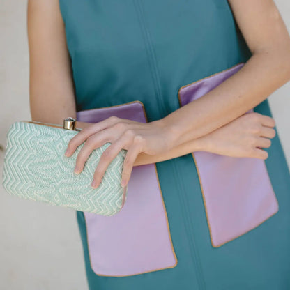 Bolso Tejido Étnico Verde agua