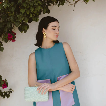 Bolso Tejido Étnico Verde agua