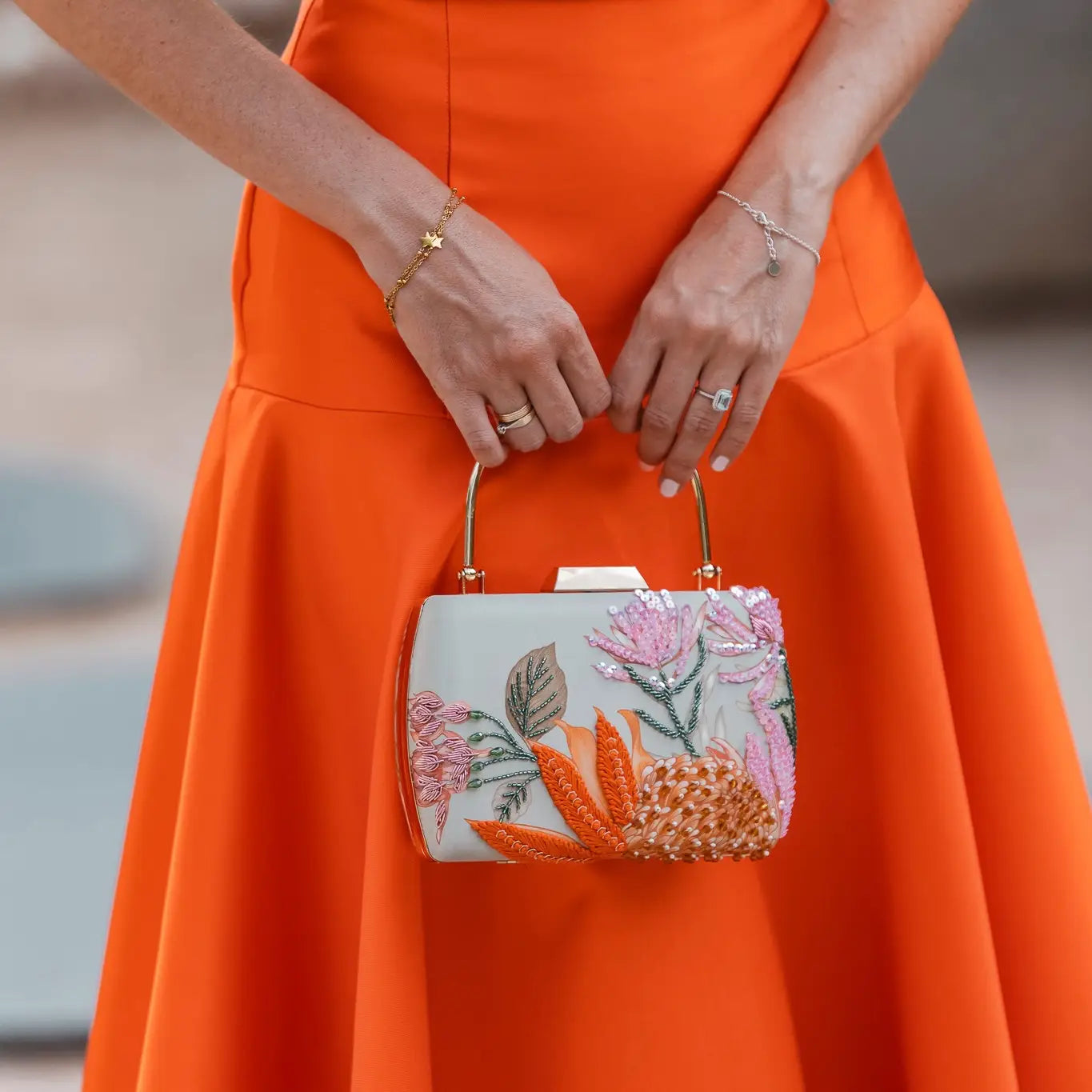 Bolso Tesa Naranja, Rosa y Verde