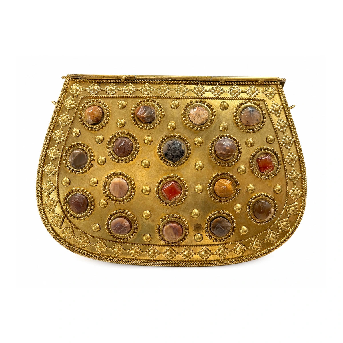 Bolso Cofre Latón Casablanca Piedras