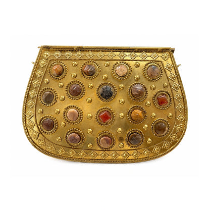 Bolso Cofre Latón Casablanca Piedras