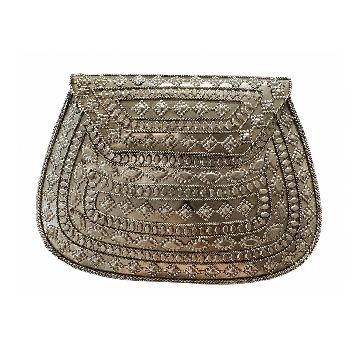 Bolso Cofre Latón Marrakesh Plateado