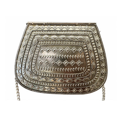 Bolso Cofre Latón Marrakesh Plateado