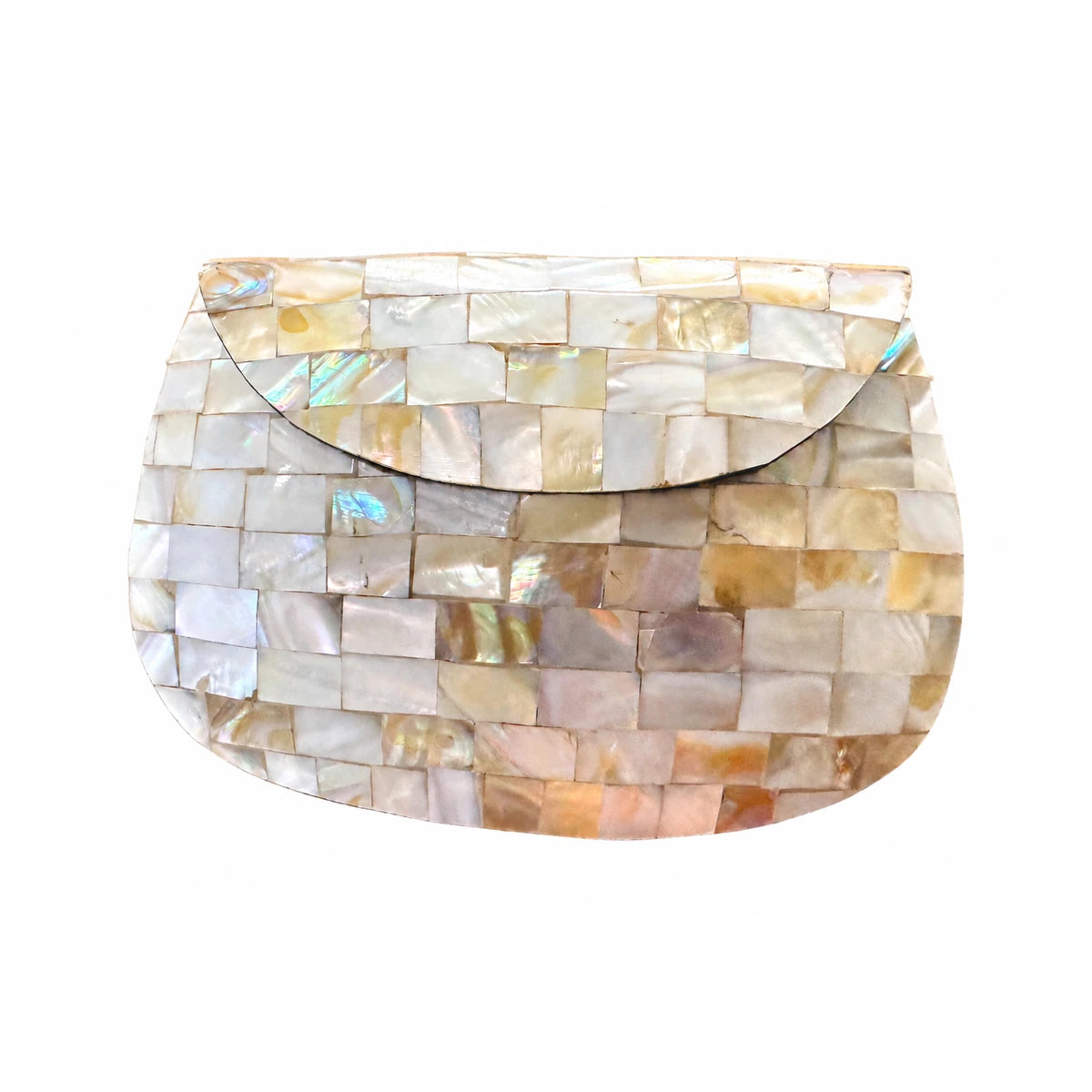 Bolso Cofre Tesela Nácar Blanco