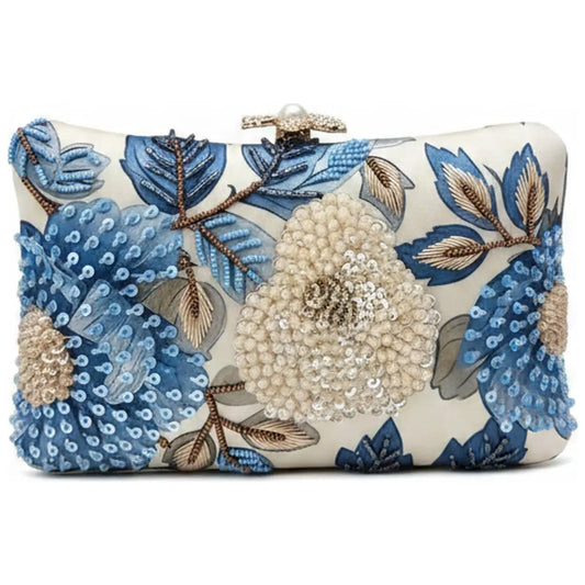 Bolso Curve Floris Beige y Azules