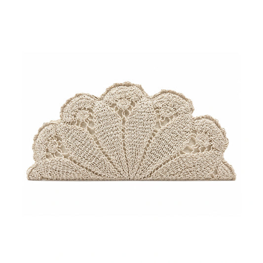 Bolso Medialuna Croché Summer Blanco