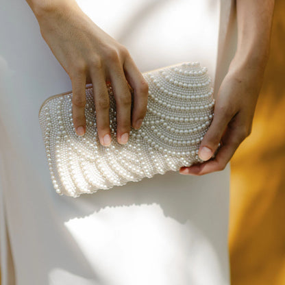 Bolso Mungel Perlas Blanco