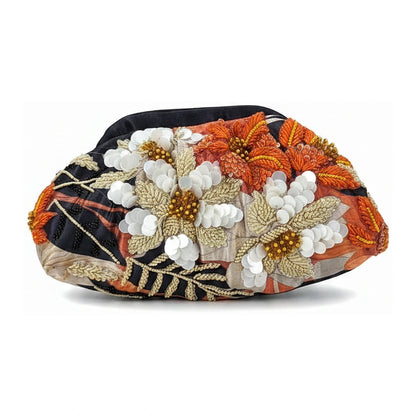 Bolso Nube Joya Vibra Negro, Naranja y Blanco