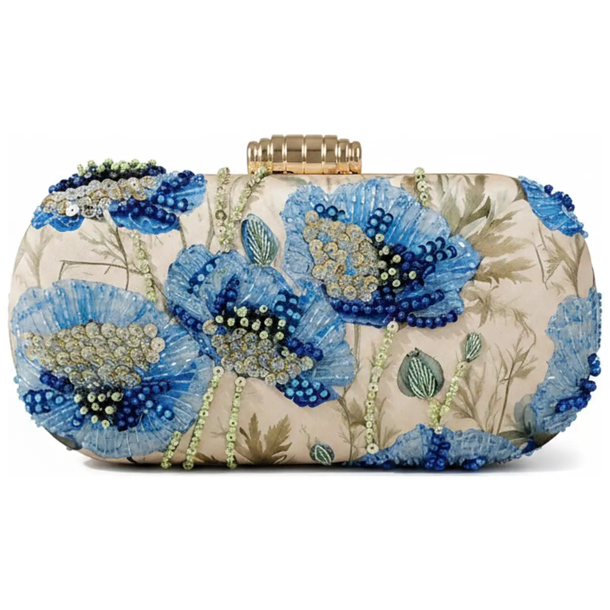 Bolso Ovalado Lennox Azulea Beige y Azules