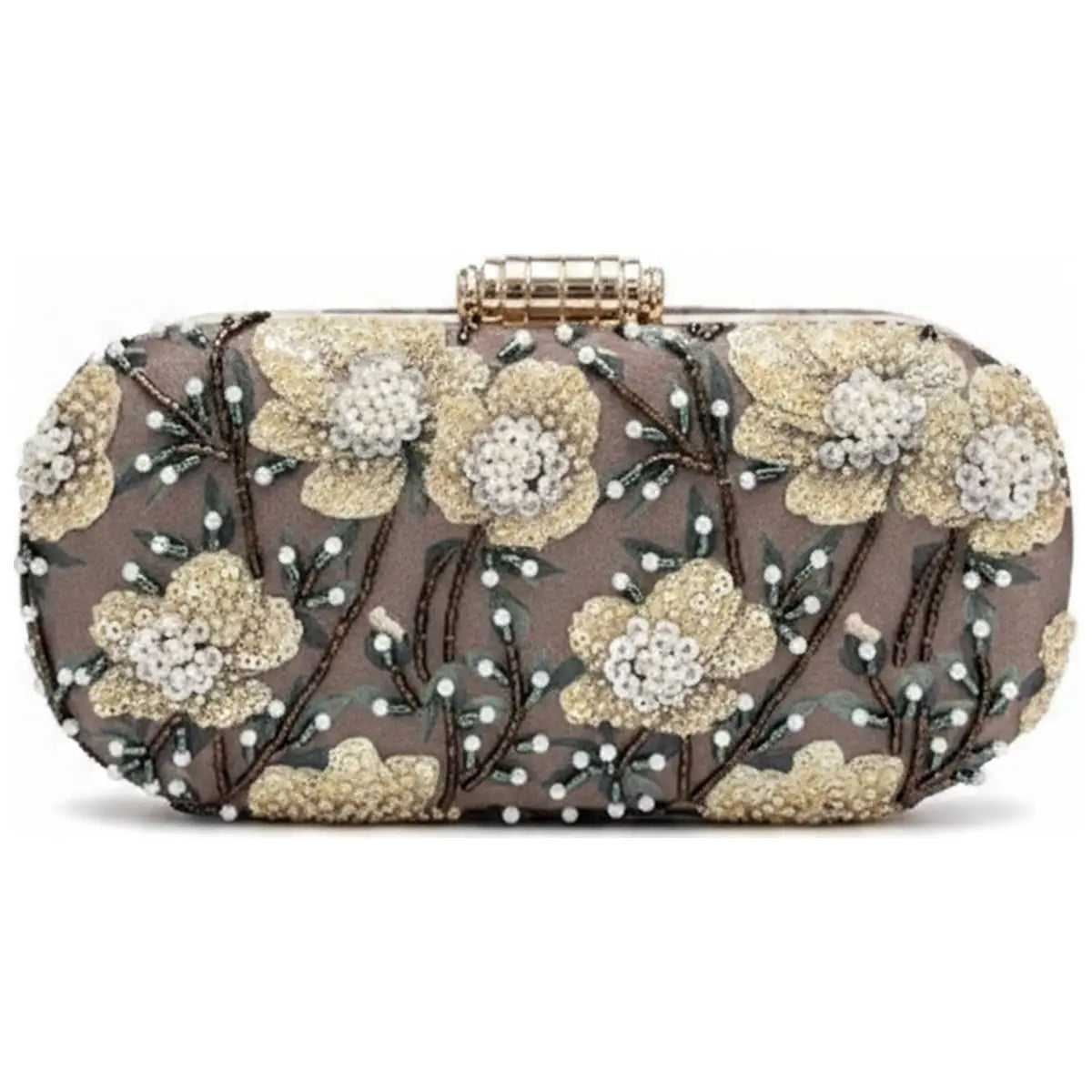 Bolso Ovalado Lennox Lirio Gris y Beige