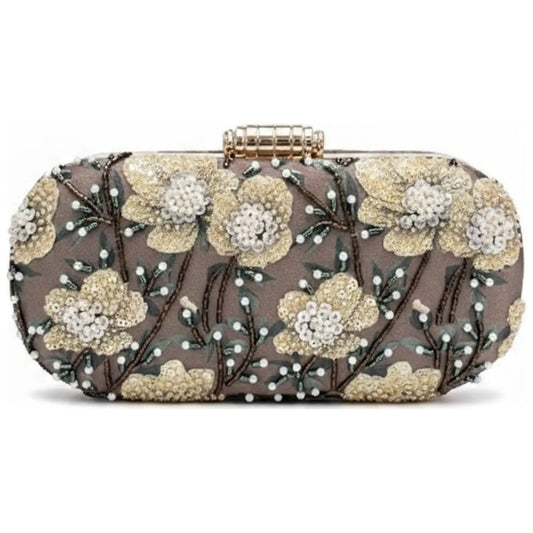 Bolso Ovalado Lennox Lirio Gris y Beige