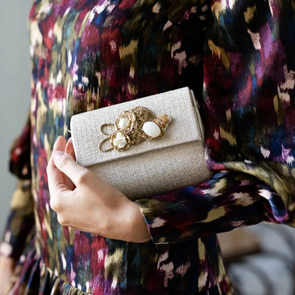 Bolso Rígido Mini Treasure Piedras Crema