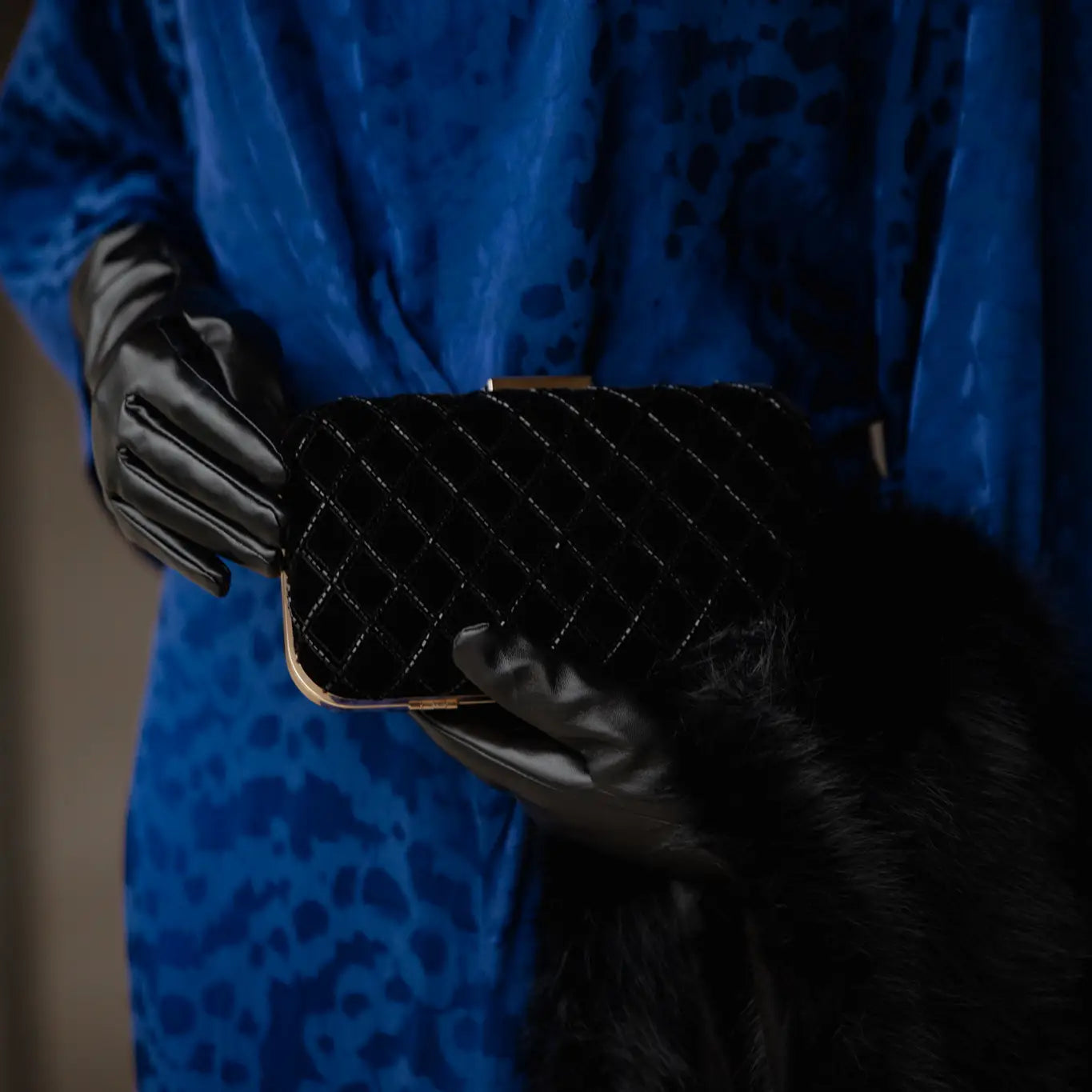 Bolso Talia Terciopelo Negro