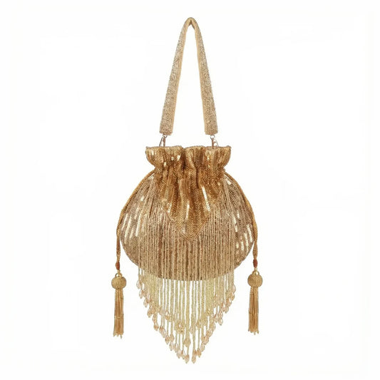 Bombonera Campano Flecos Dorada