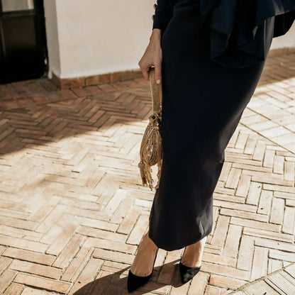 Bombonera Campano Flecos Dorada