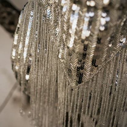 Bombonera Campano Flecos Plateada