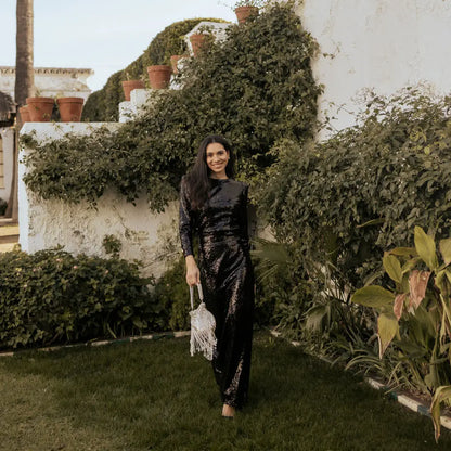 Bombonera Campano Flecos Plateada