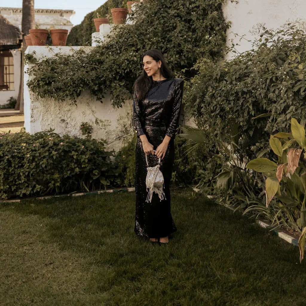 Bombonera Campano Flecos Plateada