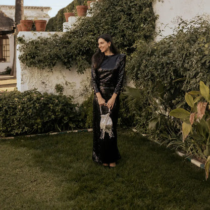 Bombonera Campano Flecos Plateada