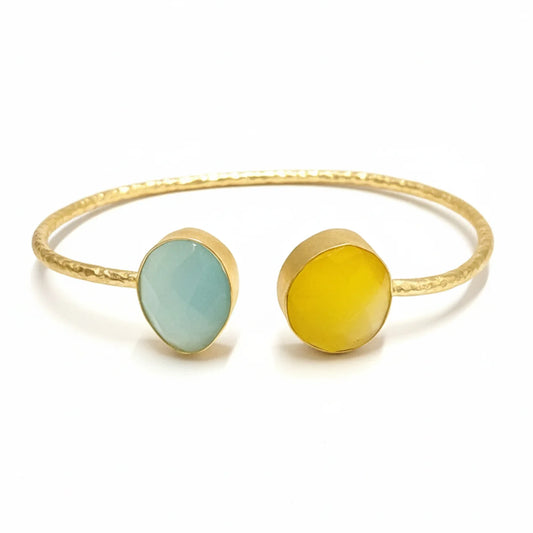 Brazalete Caliza Amarillo y Verde Agua