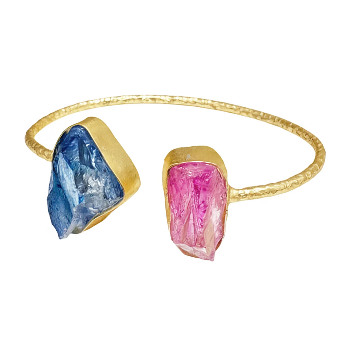 Brazalete Caliza Rough Azul y Fucsia