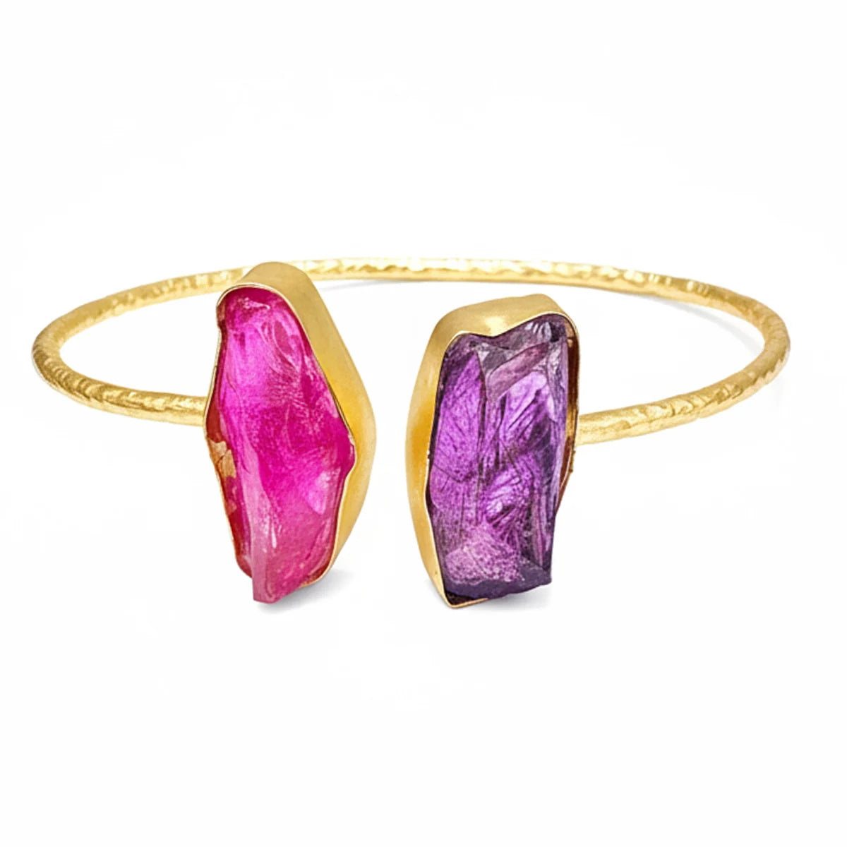 Brazalete Caliza Rough Fucsia y Morado