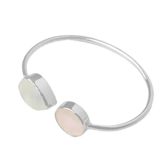 Brazalete Nilo Ed. Limitada Plata Piedra Lunar y Rosa