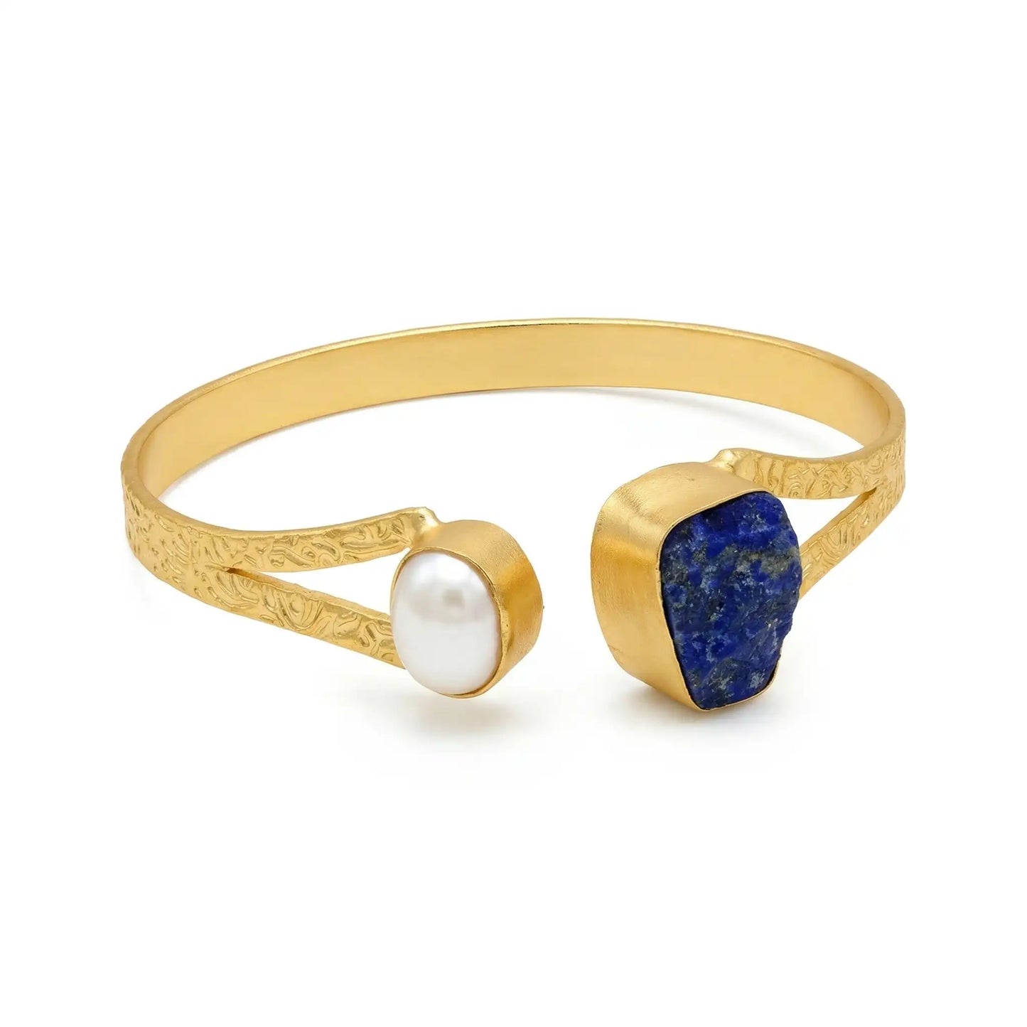 Brazalete Silvana Azul Lapis y Perla