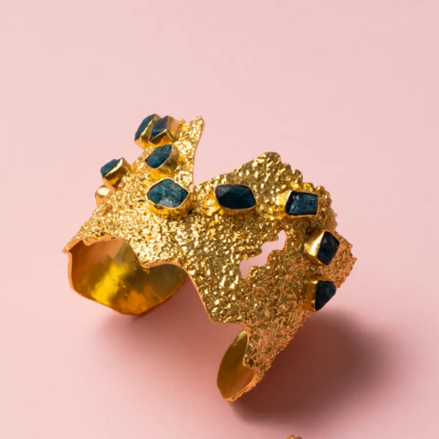 Brazalete Sirena Rough Azul apatita