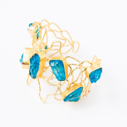 Brazalete Úrsula Ed. Limitada Rough Azul Turquesa