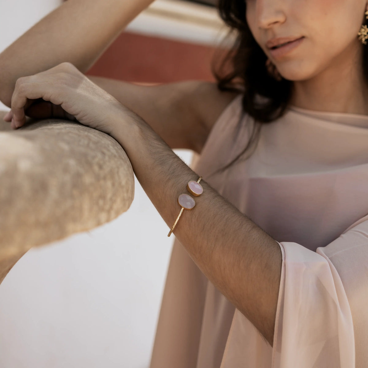 Brazalete Caliza Lila y Rosa