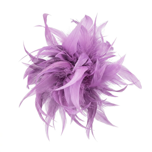 Broche / Tocado Flor Plumas Lila