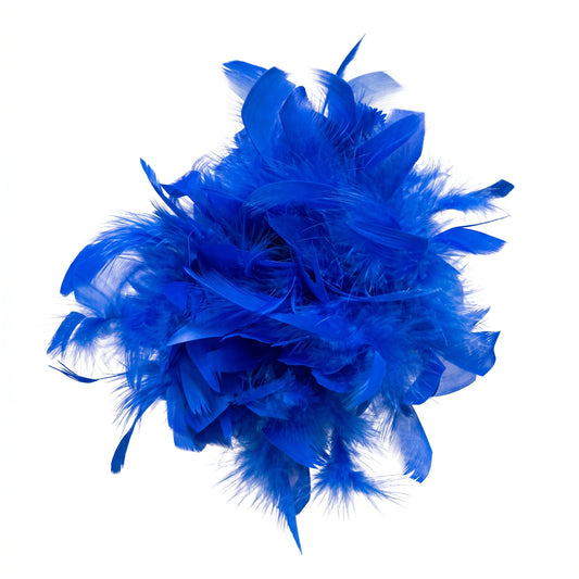 Broche / Tocado Flor Plumas Soft Azul Klein