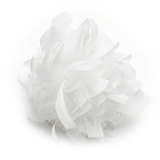 Broche / Tocado Flor Plumas Soft Blanco