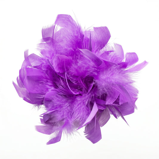 Broche / Tocado Flor Plumas Soft Malva