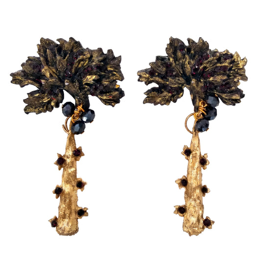 CSDV - Pendientes Clavel Lágrima Negro