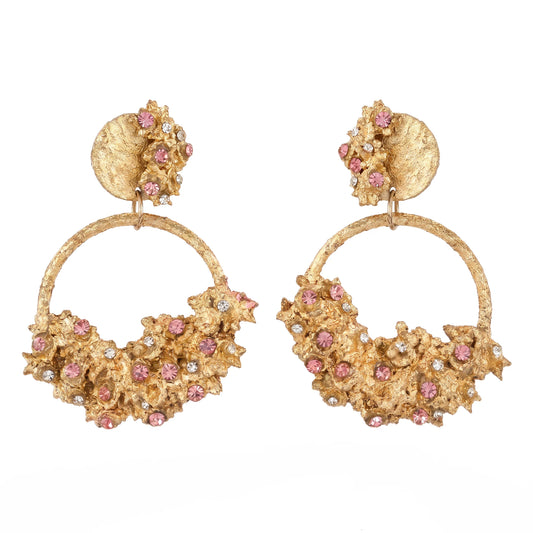 CSDV - Pendientes Mini Aro Flora Rosa