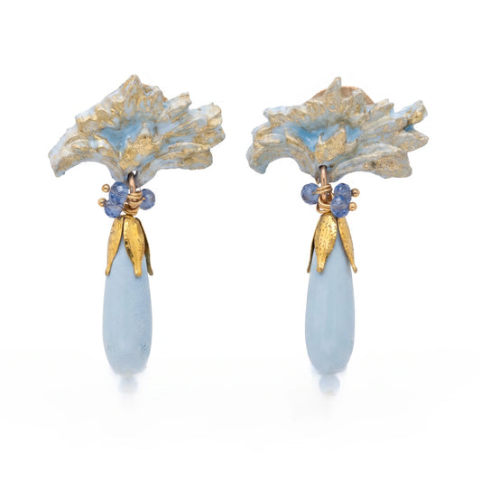 CSDV - Pendientes Mini Lágrima Clavel Celeste