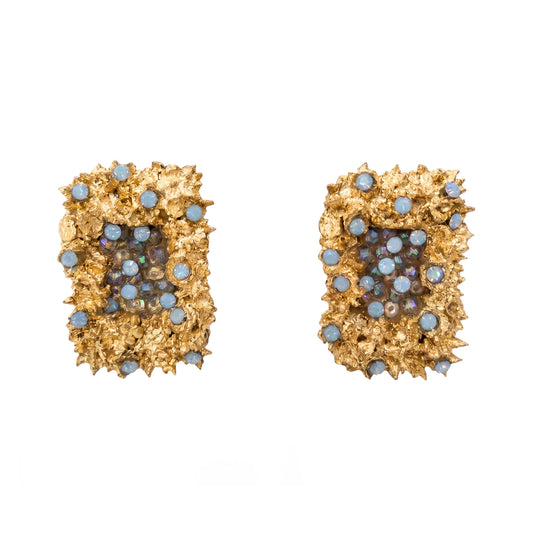 CSDV - Pendientes Rectángulo Mini Celeste