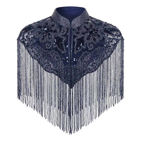 Aubergine Sequin Jewel Cape