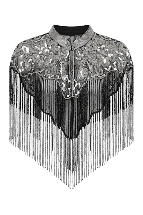 Capa Joya Aura Lentejuelas Negra y Plateada