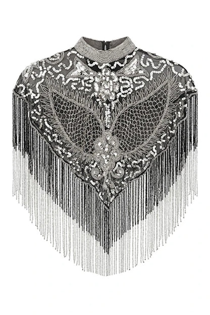 Capa Joya Aura Lentejuelas Negra y Plateada