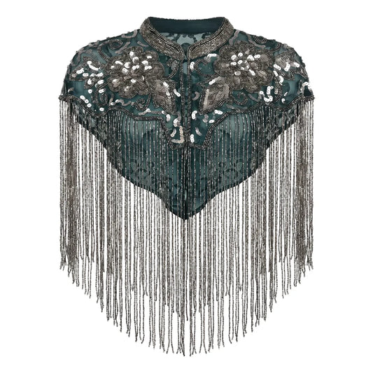 Aubergine Sequin Jewel Cape