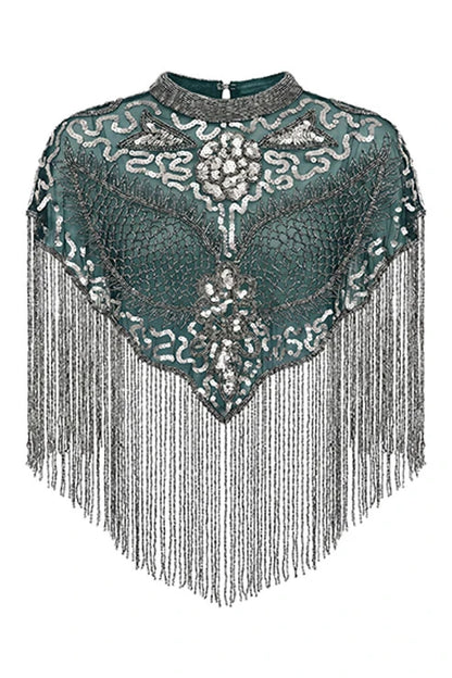 Capa Joya Aura Lentejuelas Verde oscuro y Cromo