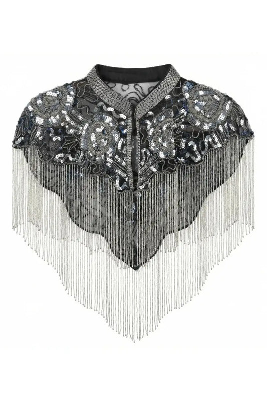 Elvy Jewel Cape Silver and Black