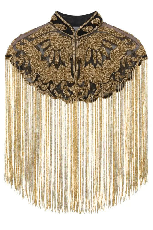 Gold and Black Lune Jewel Cape
