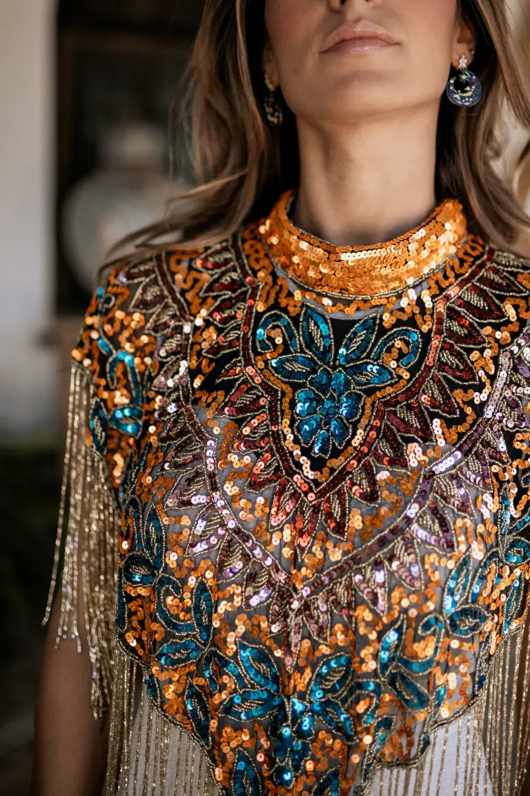 Capa Joya Multi Brillo Naranja, Azul turquesa y Rosado