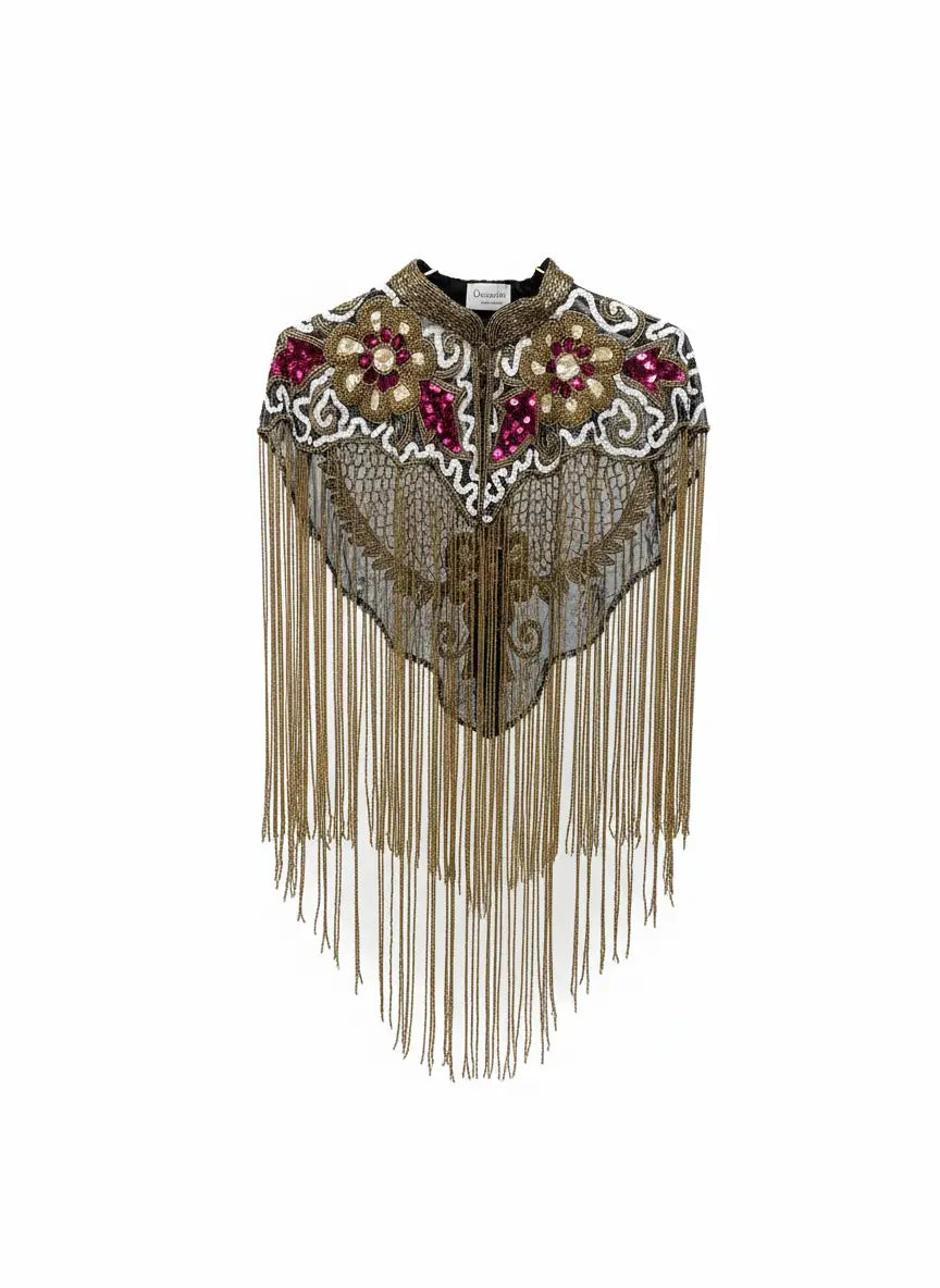 Capa Joya Multi Fulgor Dorado, Blanca y Fucsia