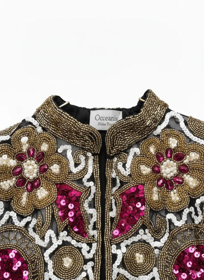 Capa Joya Multi Fulgor Dorado, Blanca y Fucsia