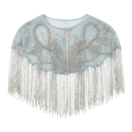 Nuit Jewel Cape, Bluish Gray and Silver
